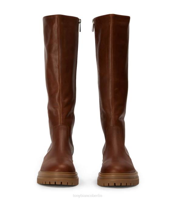 kniehohe Stiefel| de Tony Bianco Frauen Wanda-Kalbsstiefel Cognac 4624465